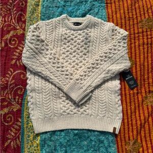 Brixton Classic Fisherman’s Sweater in Oatmeal, Size Small, NWT